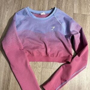 Gymshark Purple and Pink Ombre Crop Top